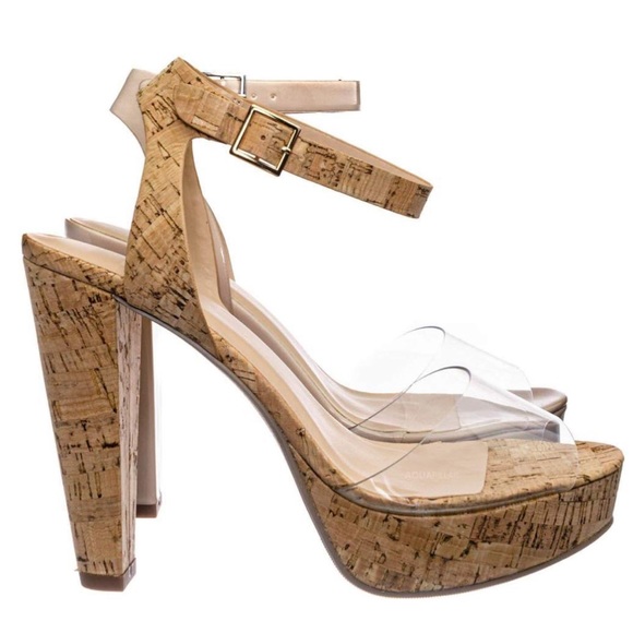 Clear Band Corked Platform High Heel - Picture 3 of 9